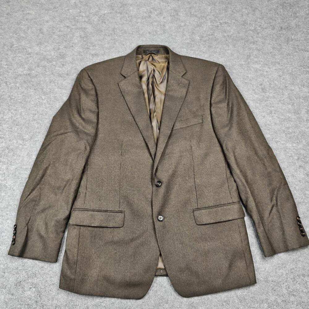 Lauren Ralph Lauren Sport Coat Mens 42R Brown Check Tweed Polyester Viscose